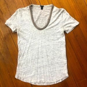 J Crew Linen Scoop Neck Tee